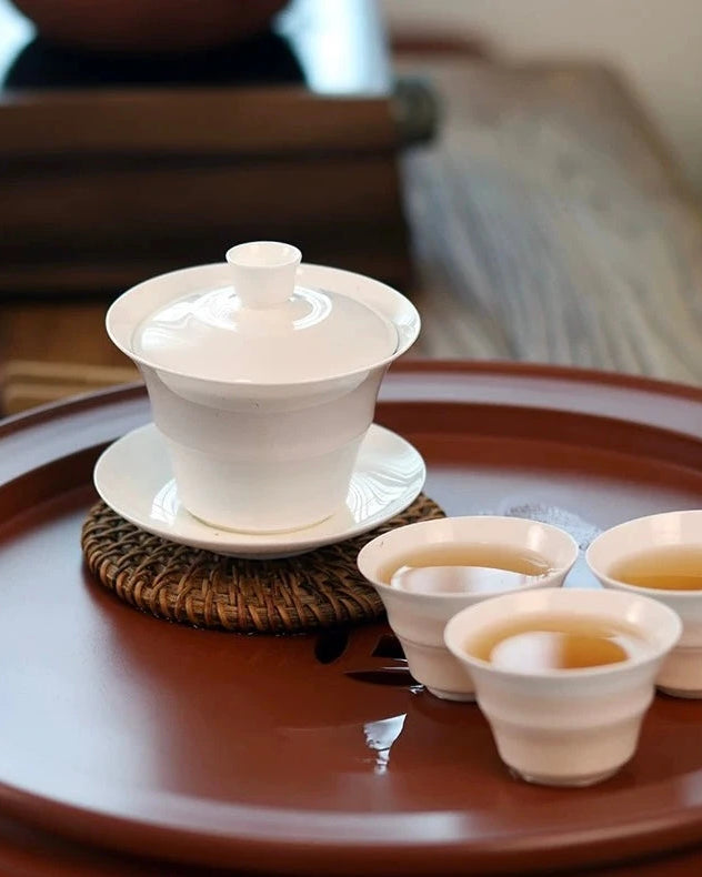 Ultra Lightweight “Bone China” Chaozhou Gaiwan 100ml - YUMM CHA