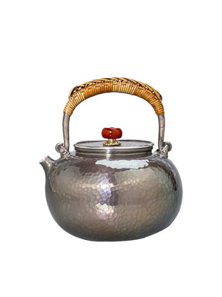 999 Silver Teapot Tea Kettle handmade 285ml 151g silver - YUMM-CHA