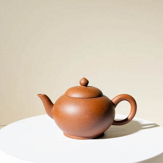 Factory-Era Yixing Teapot #42 Juluanzhu (Giant Wheel Bead) Aged Hong Ni 100ml - YUMM CHA