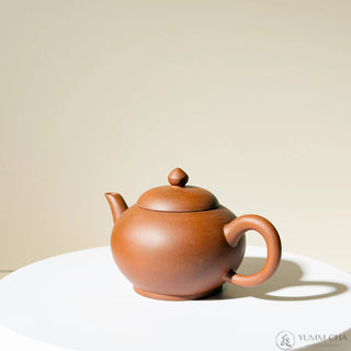 Factory-Era Yixing Teapot #42 Juluanzhu (Giant Wheel Bead) Aged Hong Ni 100ml - YUMM CHA