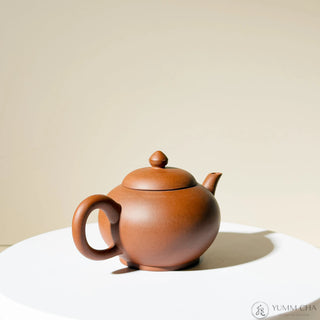 Factory-Era Yixing Teapot #42 Juluanzhu (Giant Wheel Bead) Aged Hong Ni 100ml - YUMM CHA