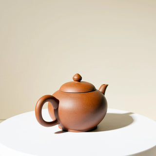Factory-Era Yixing Teapot #42 Juluanzhu (Giant Wheel Bead) Aged Hong Ni 100ml - YUMM CHA