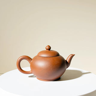 Factory-Era Yixing Teapot #42 Juluanzhu (Giant Wheel Bead) Aged Hong Ni 100ml - YUMM CHA