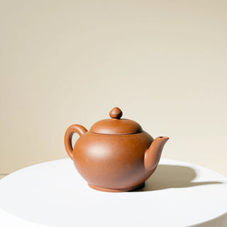 Factory-Era Yixing Teapot #42 Juluanzhu (Giant Wheel Bead) Aged Hong Ni 100ml - YUMM CHA