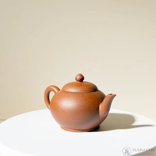 Factory-Era Yixing Teapot #42 Juluanzhu (Giant Wheel Bead) Aged Hong Ni 100ml - YUMM CHA