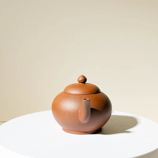 Factory-Era Yixing Teapot #42 Juluanzhu (Giant Wheel Bead) Aged Hong Ni 100ml - YUMM CHA