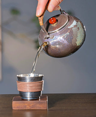 999 Silver Teapot Tea Kettle handmade 285ml 151g silver - YUMM-CHA