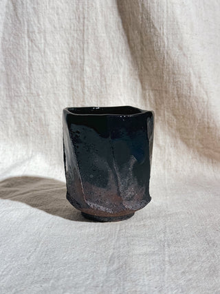 Hagi Ware Black Glazed Yunomi Tea & Coffee Cup 
 #1 175ml | Eiichi Shibuya - YUMM CHA