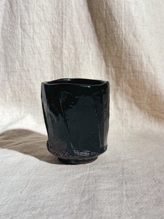 Hagi Ware Black Glazed Yunomi Tea & Coffee Cup 
 #1 175ml | Eiichi Shibuya - YUMM CHA