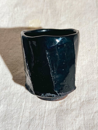 Hagi Ware Black Glazed Yunomi Tea & Coffee Cup 
 #1 175ml | Eiichi Shibuya - YUMM CHA