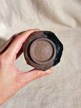 Hagi Ware Black Glazed Yunomi Tea & Coffee Cup 
 #1 175ml | Eiichi Shibuya - YUMM CHA