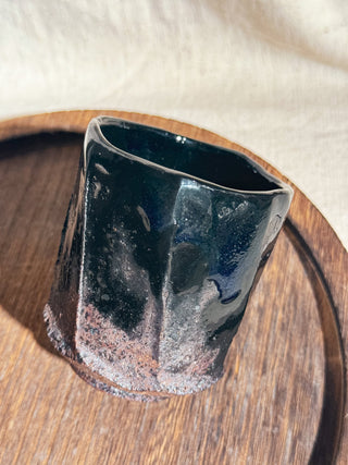 Hagi Ware Black Glazed Yunomi Tea & Coffee Cup 
 #1 175ml | Eiichi Shibuya - YUMM CHA