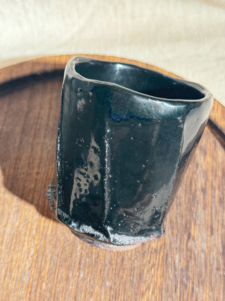 Hagi Ware Black Glazed Yunomi Tea & Coffee Cup 
 #1 175ml | Eiichi Shibuya - YUMM CHA