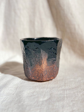 Hagi Ware Black Glazed Yunomi Tea & Coffee Cup #8 200ml | Eiichi Shibuya - YUMM CHA