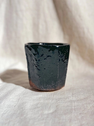 Hagi Ware Black Glazed Yunomi Tea & Coffee Cup #8 200ml | Eiichi Shibuya - YUMM CHA