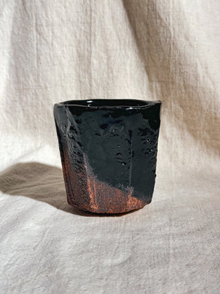 Hagi Ware Black Glazed Yunomi Tea & Coffee Cup #8 200ml | Eiichi Shibuya - YUMM CHA