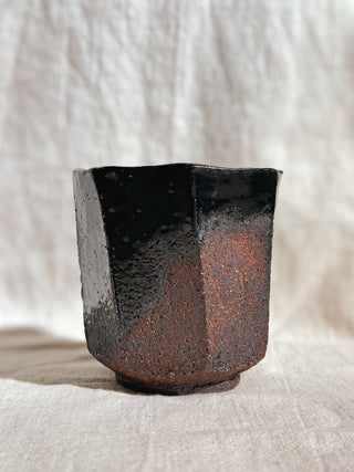 Hagi ware Black Glazed Yunomi Tea & Coffee Cup #3 200ml | Eiichi Shibuya - YUMM CHA
