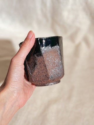 Hagi ware Black Glazed Yunomi Tea & Coffee Cup #3 200ml | Eiichi Shibuya - YUMM CHA