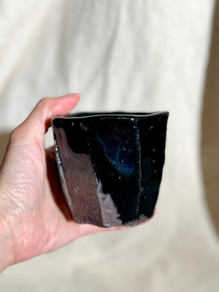 Hagi ware Black Glazed Yunomi Tea & Coffee Cup #4 200ml | Eiichi Shibuya - YUMM CHA