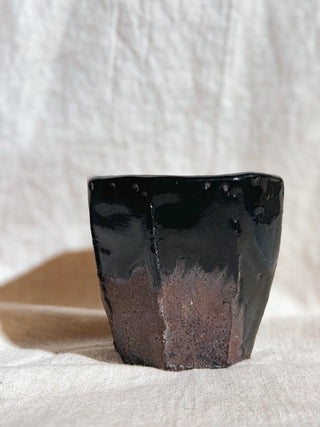 Hagi ware Black Glazed Yunomi Tea & Coffee Cup #4 200ml | Eiichi Shibuya - YUMM CHA