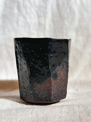 Hagi ware Black Glazed Yunomi Tea & Coffee Cup #5 200ml | Eiichi Shibuya - YUMM CHA