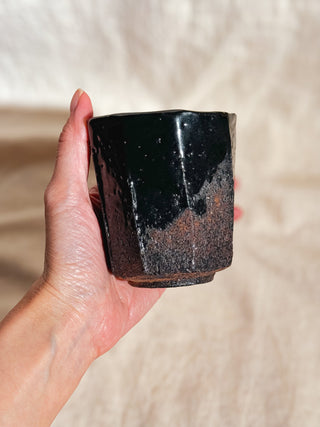 Hagi ware Black Glazed Yunomi Tea & Coffee Cup #5 200ml | Eiichi Shibuya - YUMM CHA