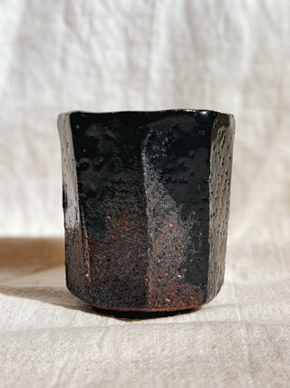 Hagi ware Black Glazed Yunomi Tea & Coffee Cup #5 200ml | Eiichi Shibuya - YUMM CHA