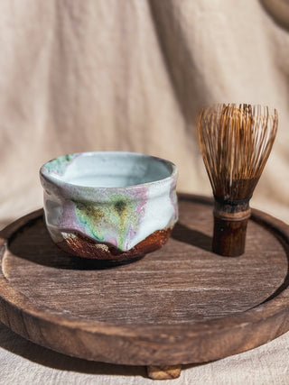 Hagiyaki Sansai Matcha Chawan #1 三彩 抹茶茶碗 | Seigan Yamane - YUMM CHA