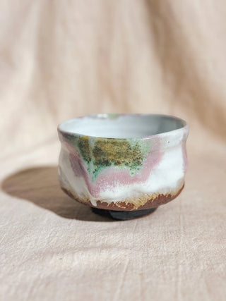 Hagiyaki Sansai Matcha Chawan #1 三彩 抹茶茶碗 | Seigan Yamane - YUMM CHA