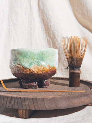 Hagiyaki Sansai Matcha Chawan #2 三彩 抹茶茶碗 | Seigan Yamane - YUMM CHA