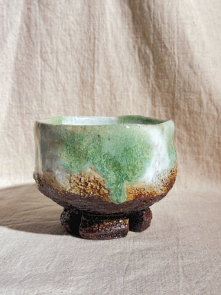 Hagiyaki Sansai Matcha Chawan #2 三彩 抹茶茶碗 | Seigan Yamane - YUMM CHA