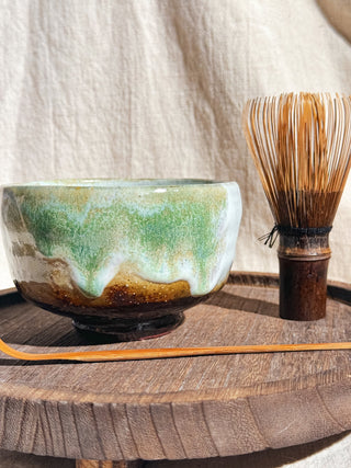 Hagiyaki Sansai Matcha Chawan #3 三彩 抹茶茶碗 | Seigan Yamane - YUMM CHA