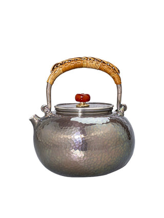 999 Silver Teapot Tea Kettle handmade 285ml 151g silver - YUMM-CHA