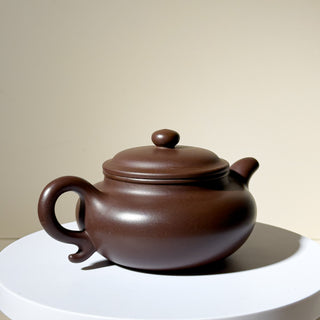 Master-made Yixing Teapot #44 Fully handmade Purple Clay Fang Gu Teapot 235ml