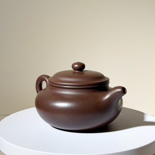 Master-made Yixing Teapot #44 Fully handmade Purple Clay Fang Gu Teapot 235ml