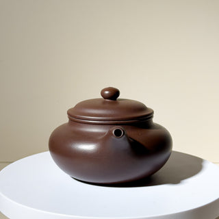 Master-made Yixing Teapot #44 Fully handmade Purple Clay Fang Gu Teapot 235ml