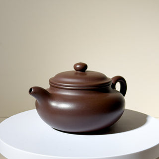 Master-made Yixing Teapot #44 Fully handmade Purple Clay Fang Gu Teapot 235ml