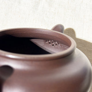 Master-made Yixing Teapot #44 Fully handmade Purple Clay Fang Gu Teapot 235ml