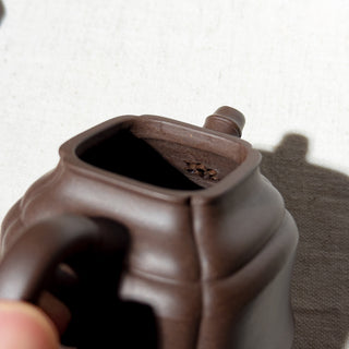 Factory No.1 Yixing Teapot #62 Black Star Clay 80's Bamboo Pagoda Teapot 120ml