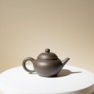 Factory No.1 Yixing Teapot #65 Black Iron Sand 1990 Shui Ping Teapot 70ml - YUMM CHA