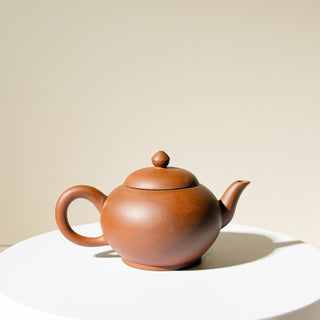 Factory-Era Yixing Teapot #42 Juluanzhu (Giant Wheel Bead) Aged Hong Ni 100ml