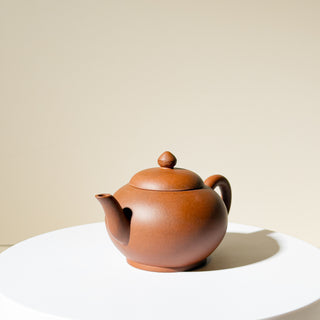 Factory-Era Yixing Teapot #42 Juluanzhu (Giant Wheel Bead) Aged Hong Ni 100ml