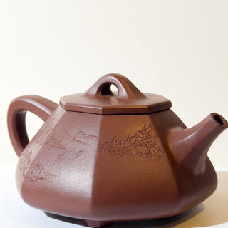 Master-made Yixing Teapot #10 Ba Fang Shi Piao Purple Clay 200ml - YUMM CHA