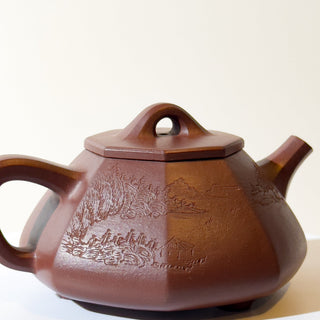 Master-made Yixing Teapot #10 Ba Fang Shi Piao Purple Clay 200ml - YUMM CHA
