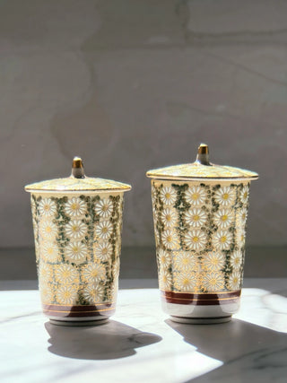 Tall Tea Pair Cups Kutani in Set of 2 Pieces - YUMM-CHA