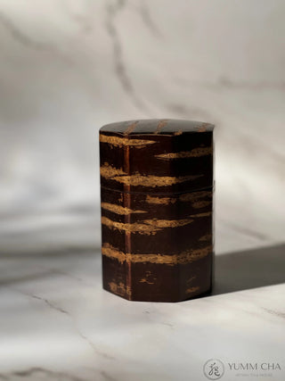 Tea Storage Tin Sakura wood Handmade Vintage - YUMM-CHA
