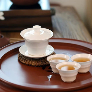 Ultra Lightweight “Bone China” Chaozhou Gaiwan 100ml - YUMM CHA