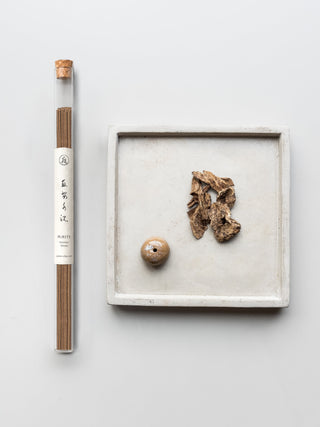 PURITY incense sticks in a cork-stoppered glass tube