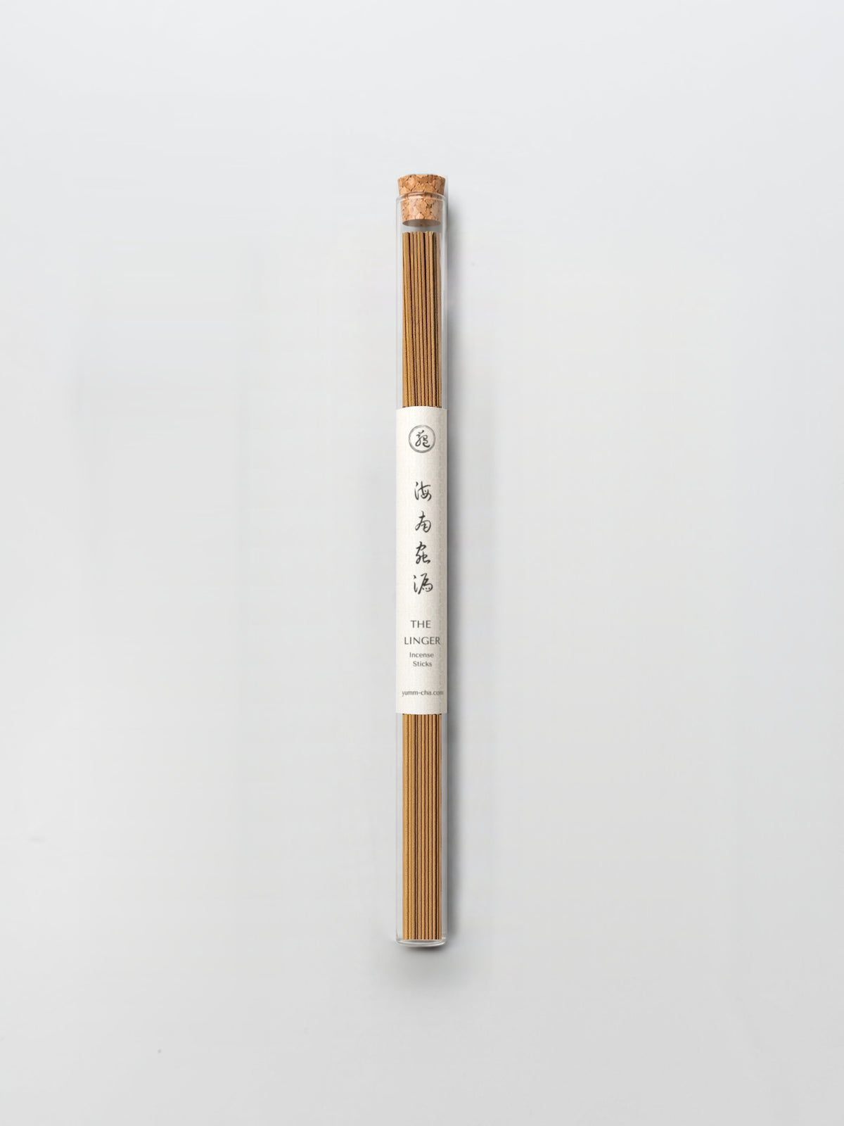 THE LINGER incense sticks in a cork-stoppered glass tube